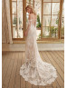 Off Shoulder Beaded Lace Tulle Slit Sexy Wedding Dress